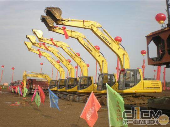 力士德六台挖掘机参与安徽芜湖龙湖帝景湾项目建设