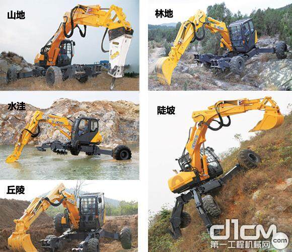 ET110 是一种能适应各种地形、多用途的步履挖掘机