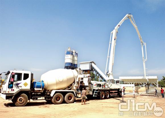 中联重科38X-5RZ泵车参与老挝大型钾盐矿项目建设