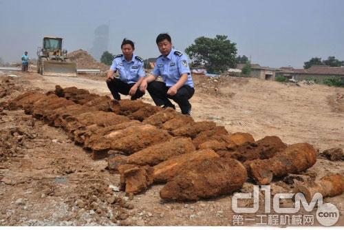 济南一景区挖出67枚炮弹