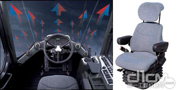 斗山DL420A轮式装载机驾驶室内空气悬浮式座椅
