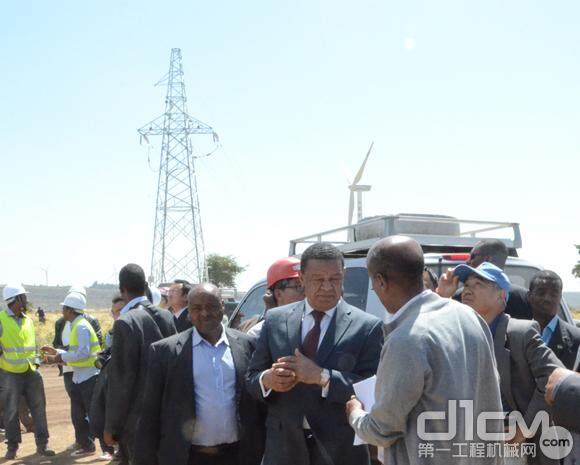 埃塞俄比亚总统参观视察三一阿达玛风电工程_