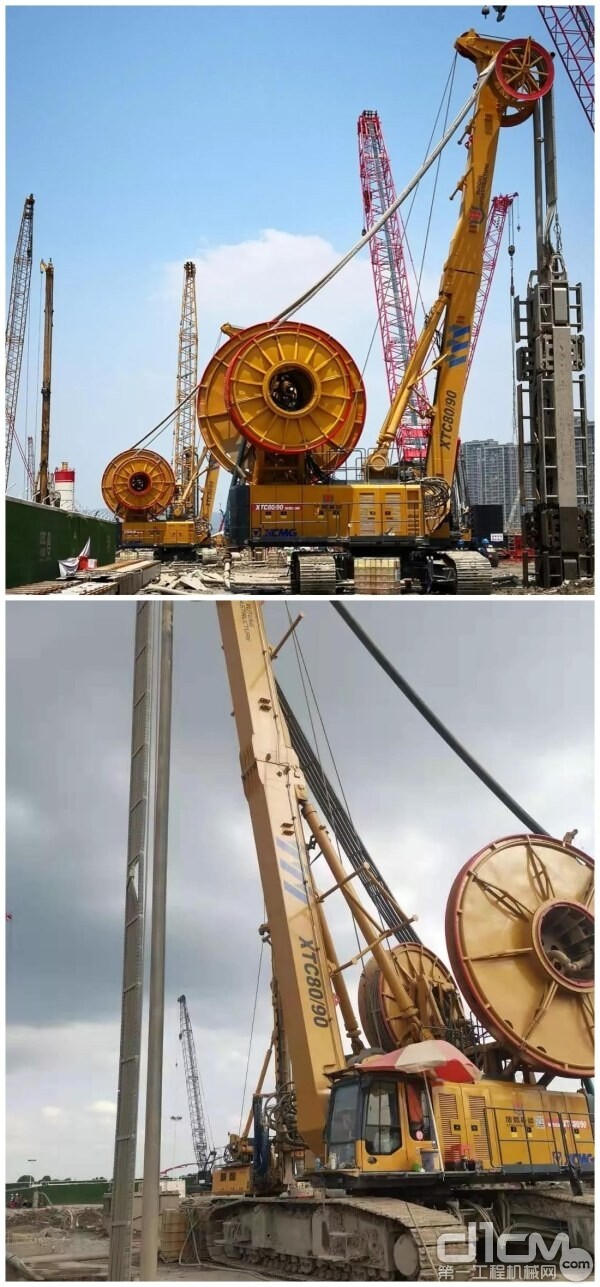 徐工设备在南京江北新区城市地下空间工程项目施工