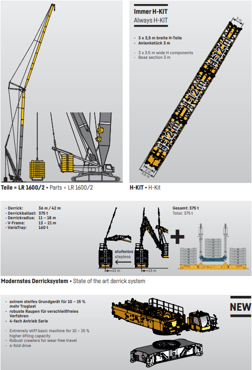 利勃海尔新型lr 1700-1.0履带起重机抢先看