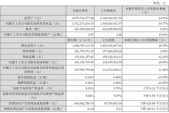 主要会计数据和财务指标