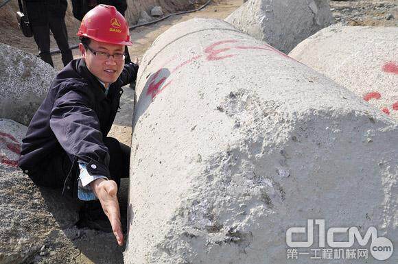北京三一重机挖出2米长岩芯 打破国内纪录