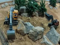 视频：全金属遥控挖掘机给火车模型装车