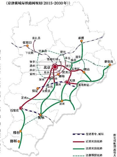 京津冀将新建城际线23条