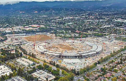 美国苹果公司尚未完工的新总部园区