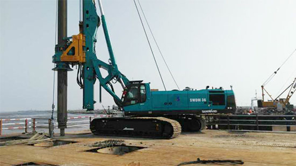 山河智能SWDM36旋挖钻机在飞云江特大桥施工现场