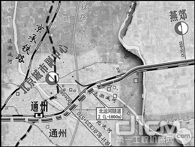 图中标注的“北京城市副中心”为车站位置