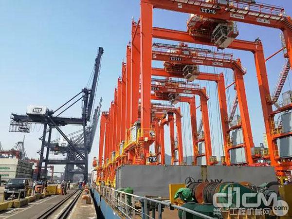 6台三一混合动力RTG 交付香港国际货柜码头