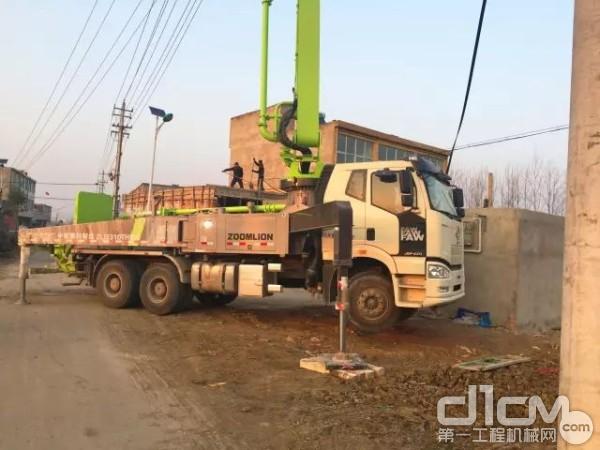 40米4.0泵车在安徽蚌埠乡镇地区高效作业
