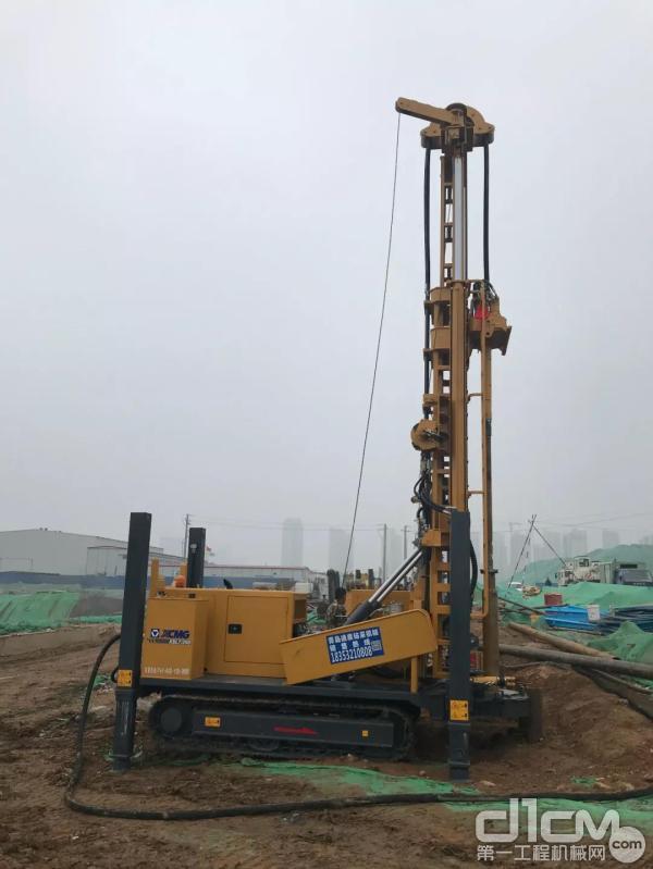 徐工XSL7/350水井钻机在山东进行钢管桩施工