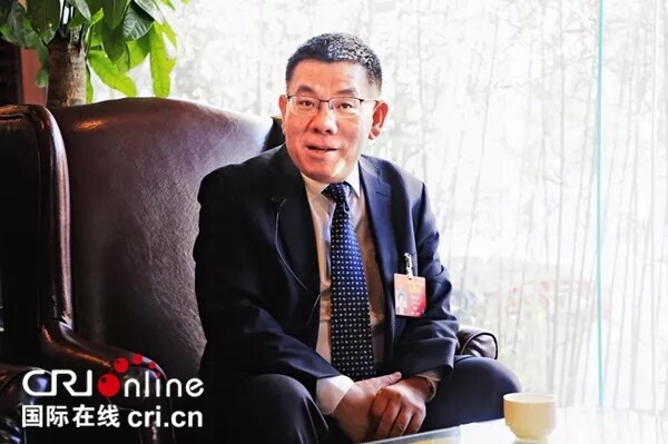 全国人大代表、广西柳工集团有限公司董事长曾光安接受国际在线采访 摄影 覃晓波