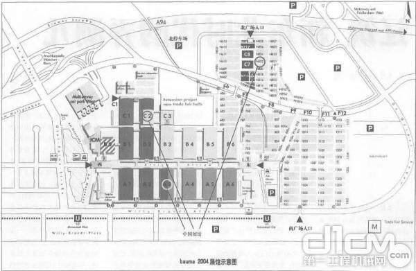 bauma 2004 展馆示意图