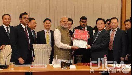 印度总理莫迪会见梁稳根等中国企业家