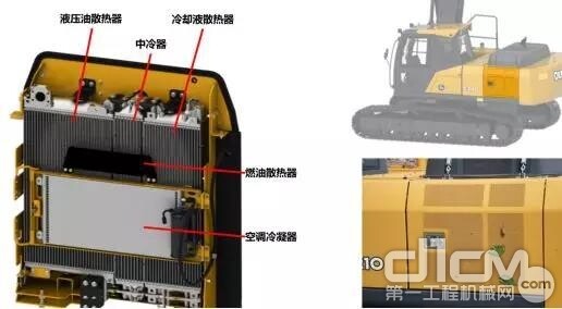 E400LC挖掘机拥有卓越的散热系统