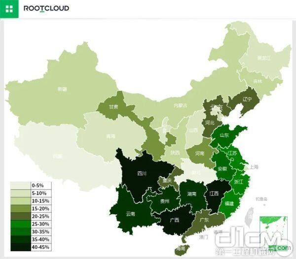 截至2月27日，全国工程机械设备开工率的前三名分别是四川省、江西省、广西自治区