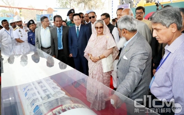2019年2月24日，孟加拉国总理谢赫哈西娜出席盾构始发仪式（孟加拉国信息部供图）