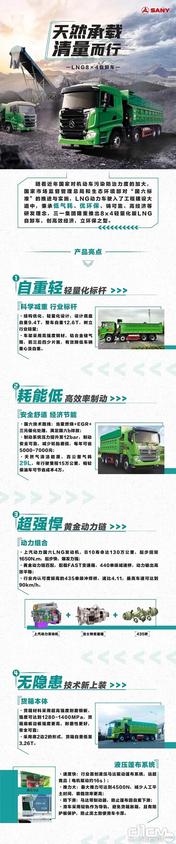 三一全新LNG8x4国六自卸车介绍