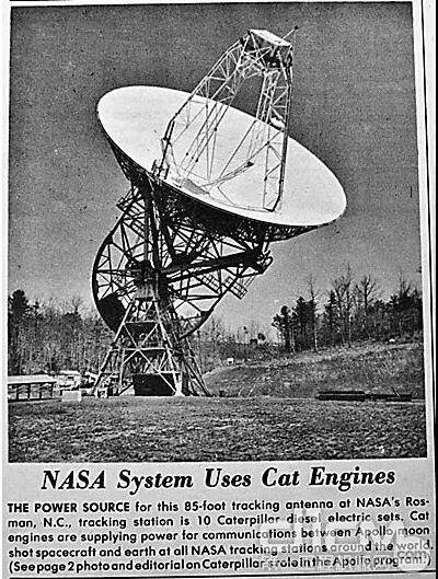 报道美国国家航空和航天局跟踪站 使用卡特彼勒柴油发动机组的新闻简报