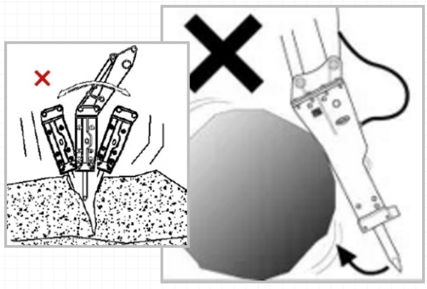挖掘机正确打锤姿势