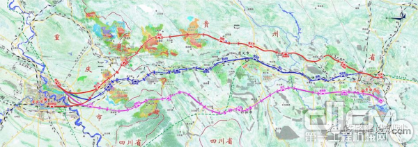 渝贵高铁预可研方案比选示意图