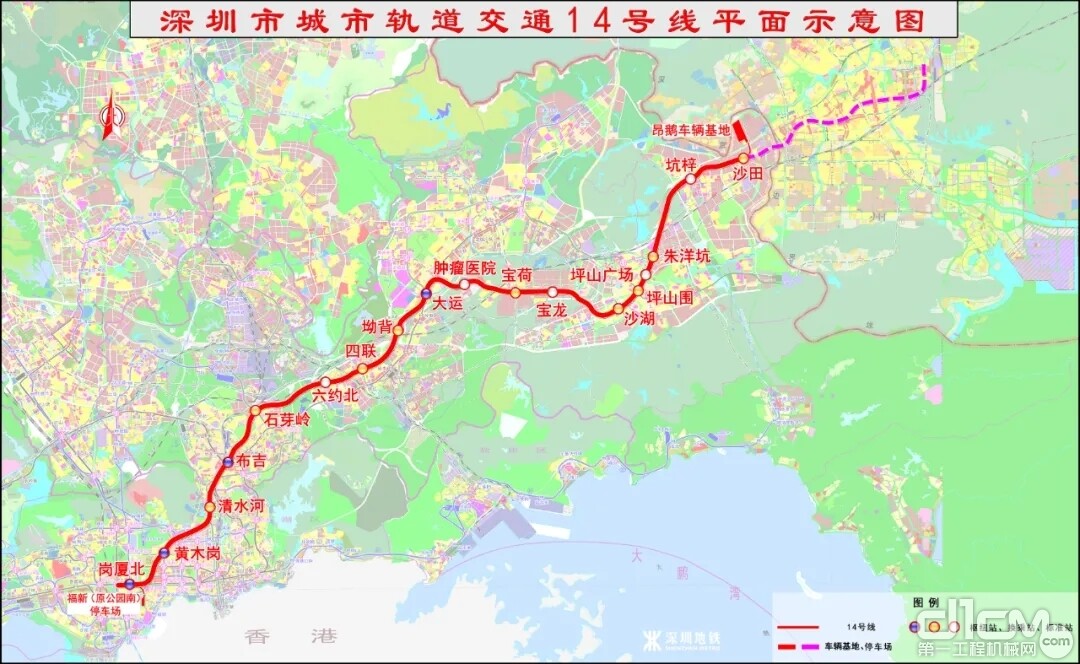 深圳地铁14号线平面示意图