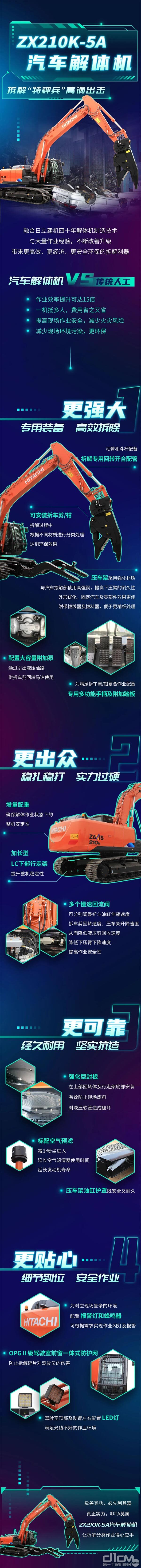 日立建机：ZX210K-5A汽车解体机