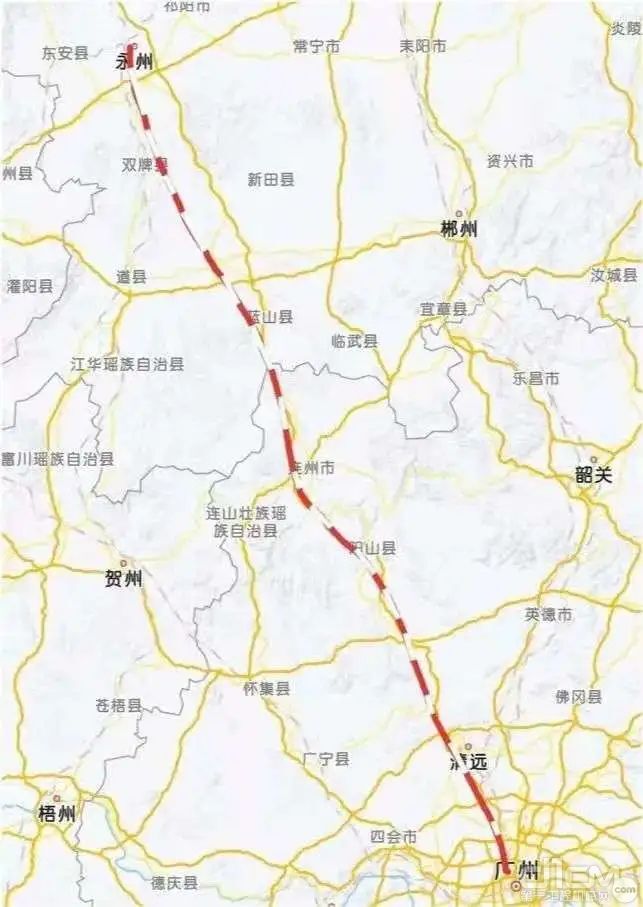 广清永高铁线路示意图
