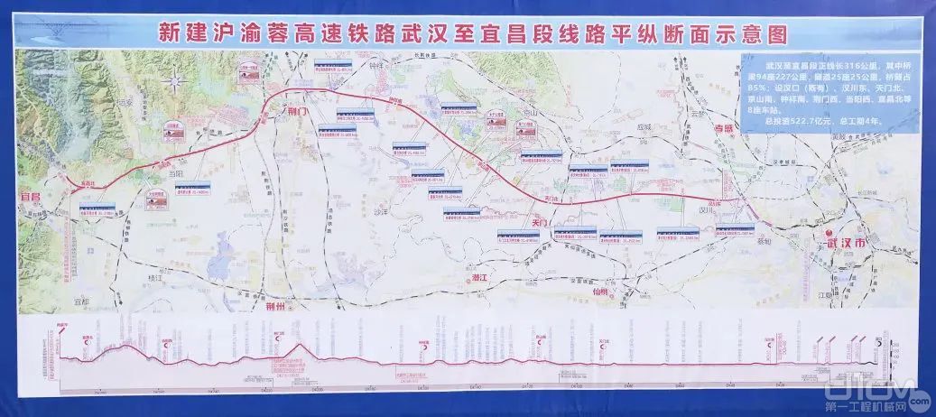 沪渝蓉高铁“武荆宜”段施工示意图