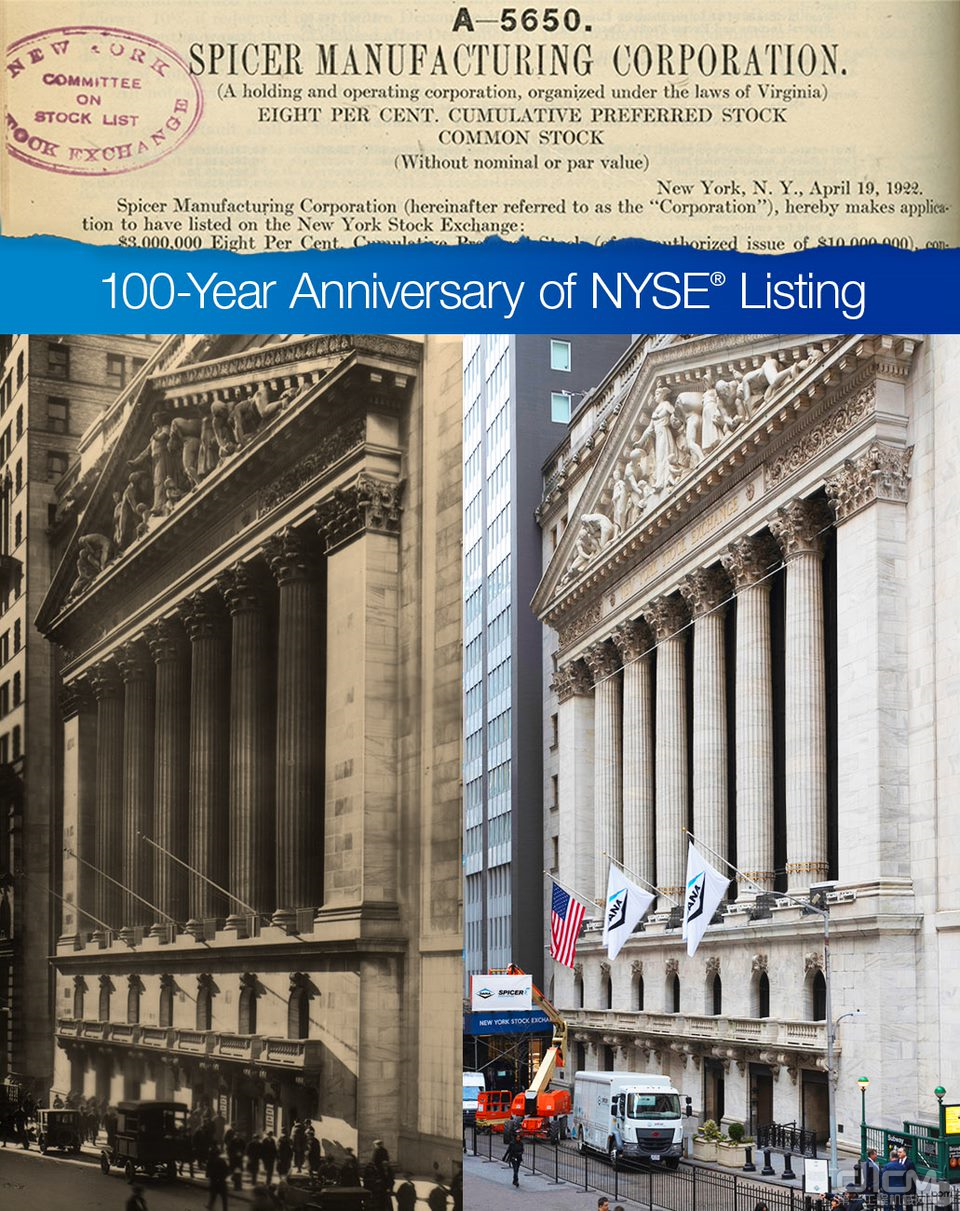德纳在纽约证券交易所上市 100 周年