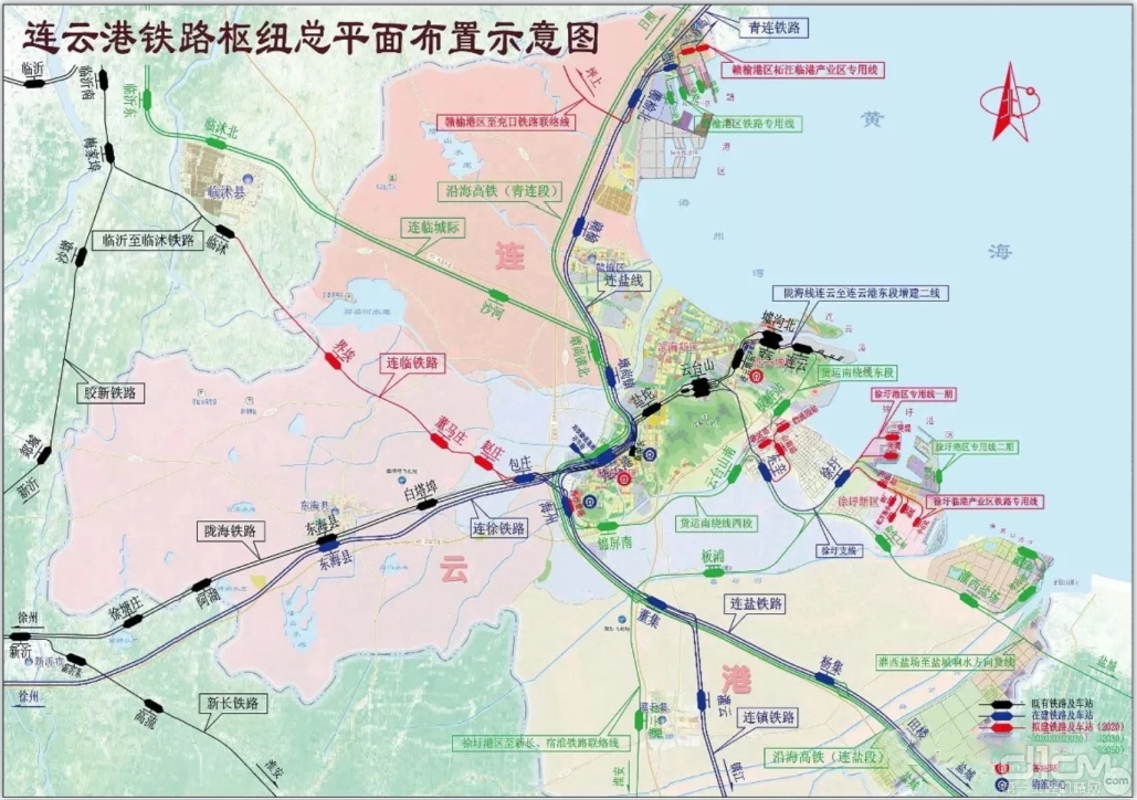连云港铁路枢纽总平面布置示意图