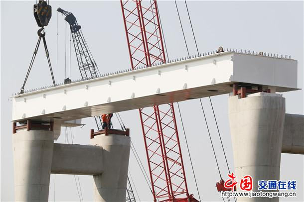 中铁十五局杭甬项目滨海互通开始大规模架梁
