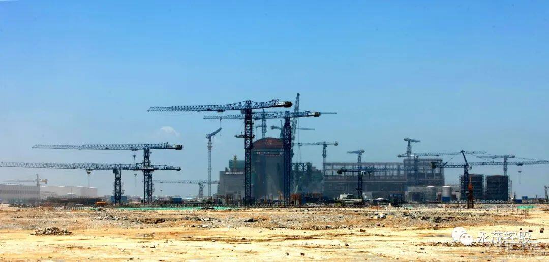 辽宁红沿河核电站项目永茂建机提供了数十台塔机设备
