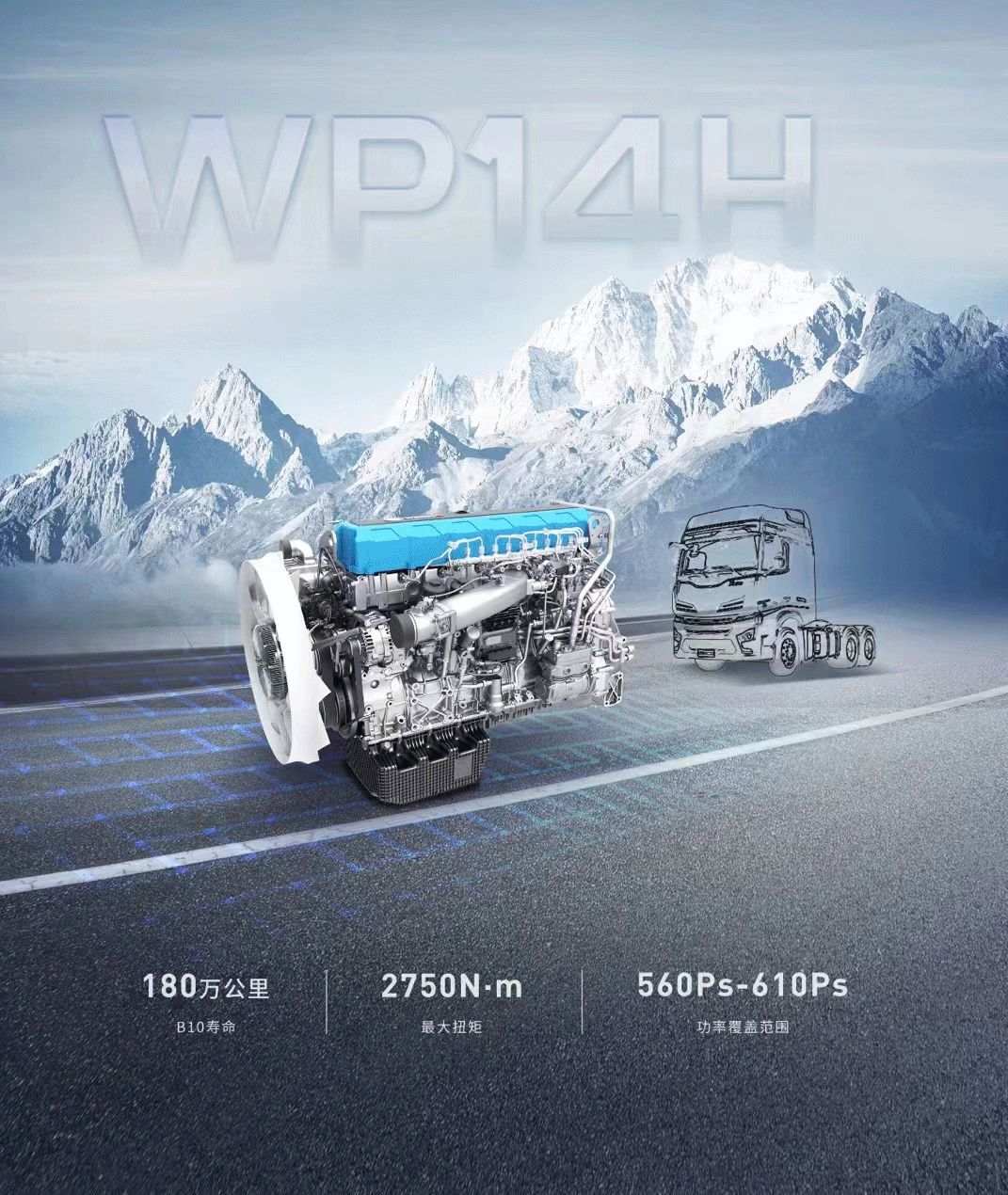 潍柴动力发布的WP14H、WP15H、WP15NG三款大马力发动机基本参数