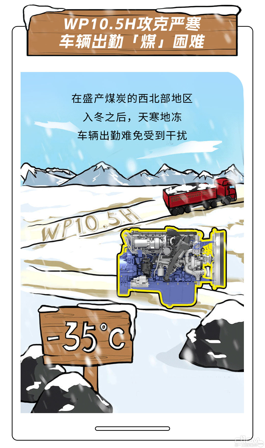 WP10.5H发动机低温适应性强，在-35℃极寒环境下一次启动成功