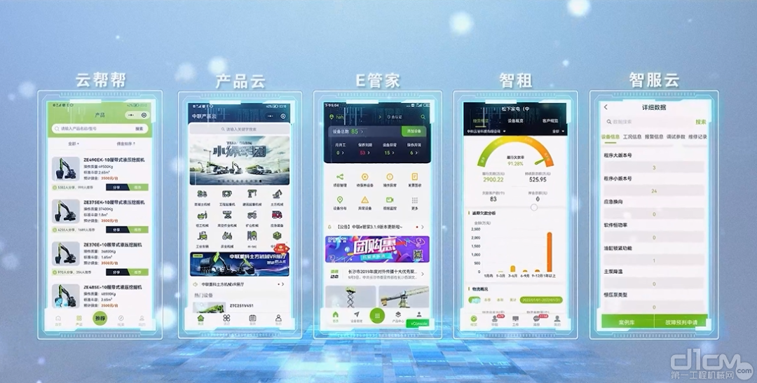 ▲中联重科面向客户打造的部分数字化应用程序