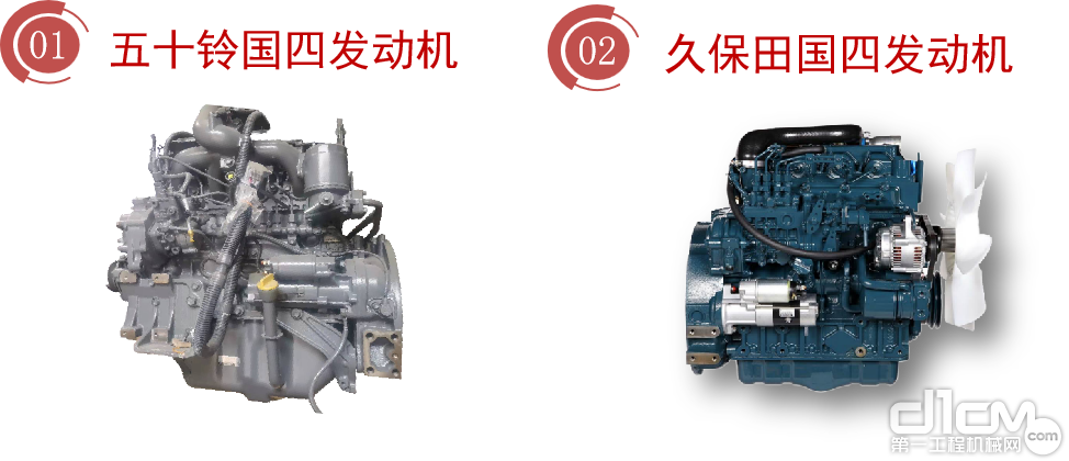 搭载三一专属定制36kW久保田/五十铃发动机