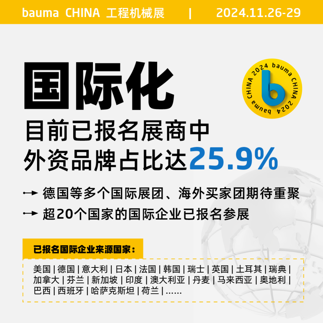 bauma CHINA 2014目前展商报名外资品牌占比达25.9%