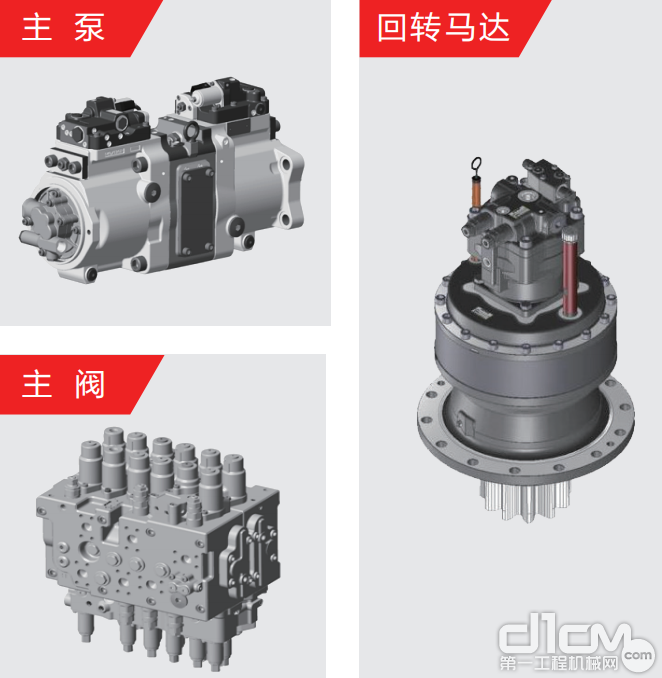 主泵、主阀及回转马达