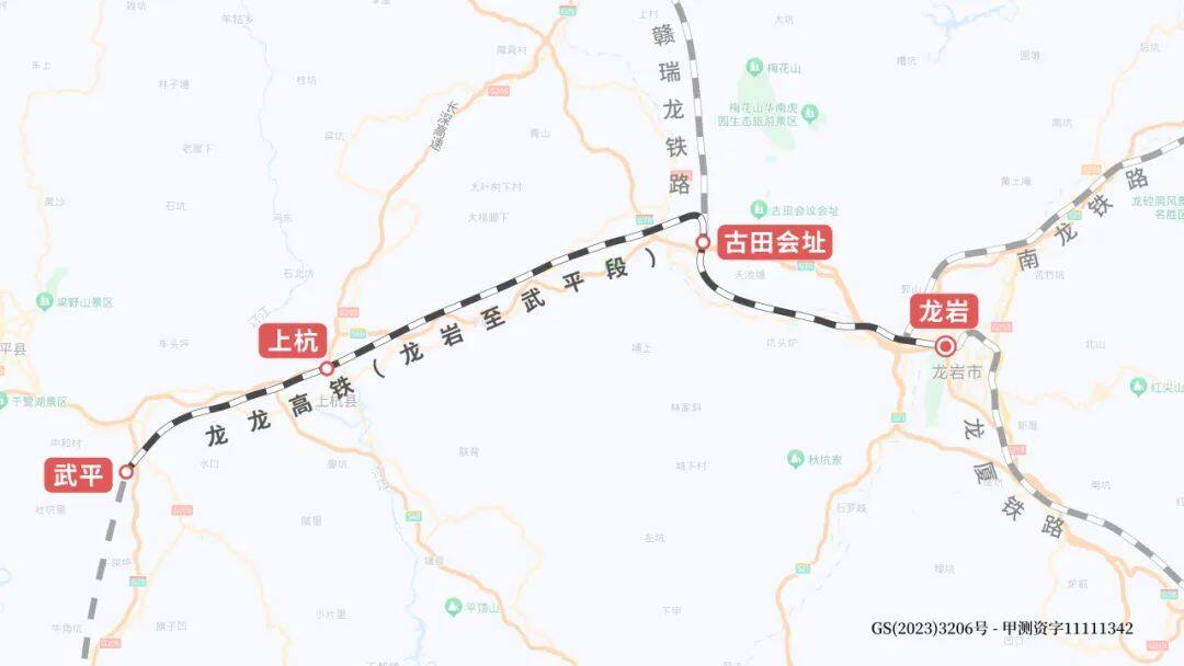 龙龙高铁龙岩至武平段示意图（图片来源：中国铁路）