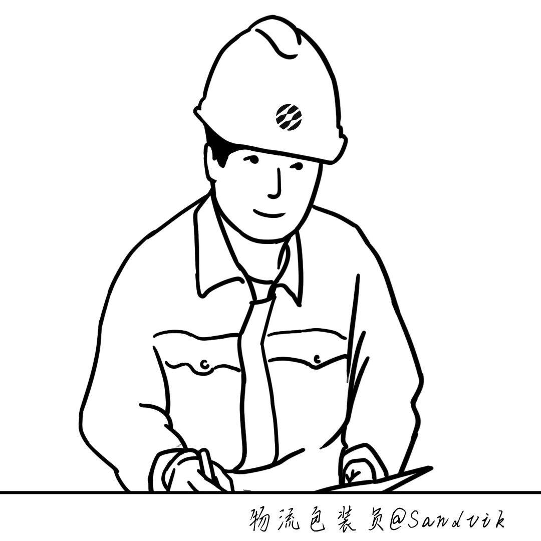 工人线描画图片