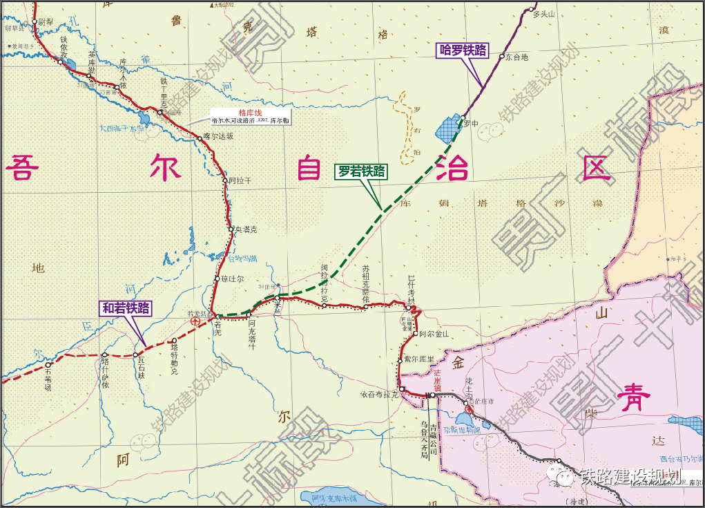 罗若铁路走向示意图