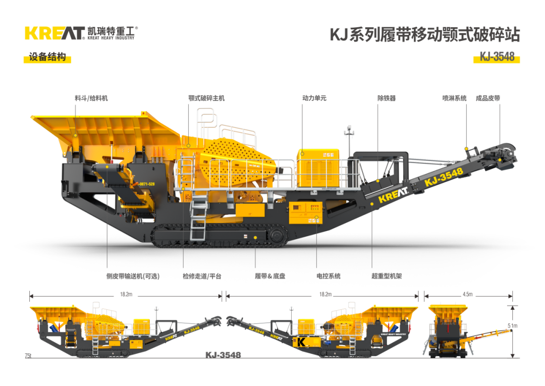 KJ-3548履带移动颚式破碎站设备结构