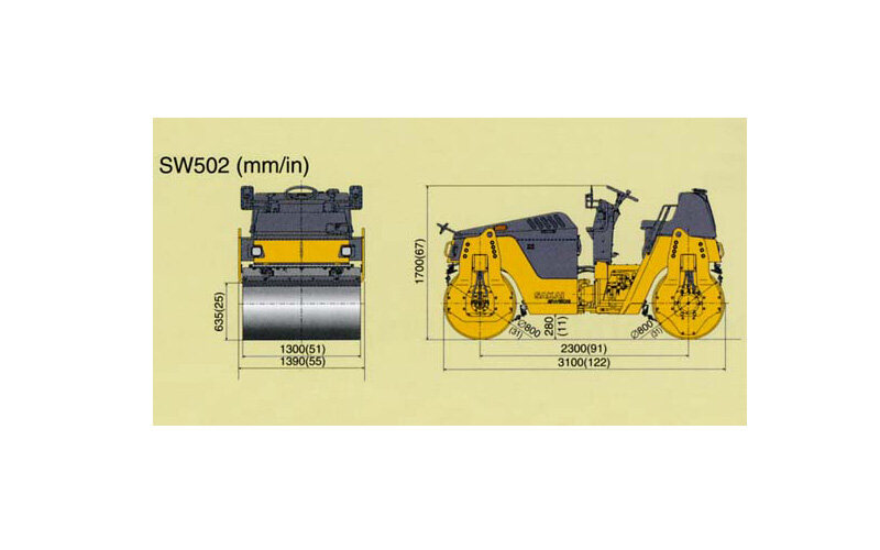 酒井SW502双钢轮压路机整体视图860