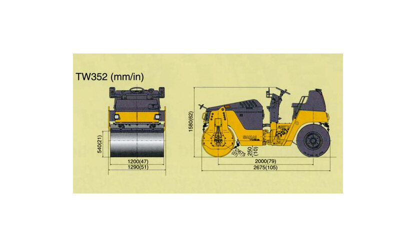 酒井TW352单钢轮压路机整体视图862