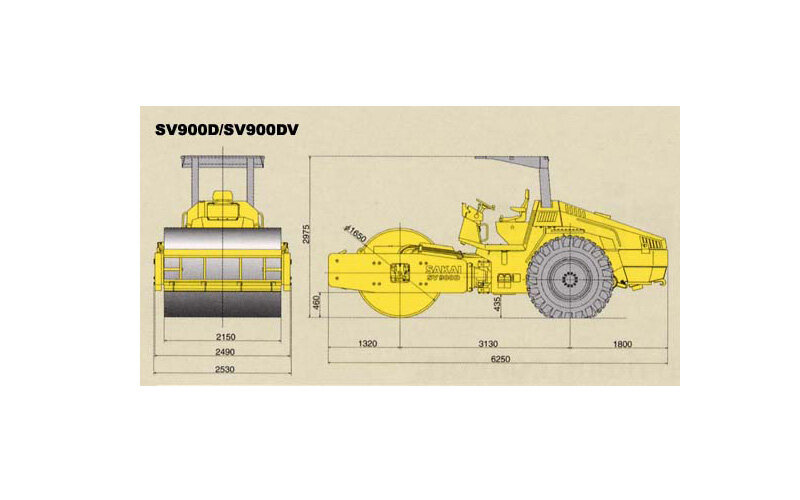 酒井SV900DV单钢轮压路机整体视图945