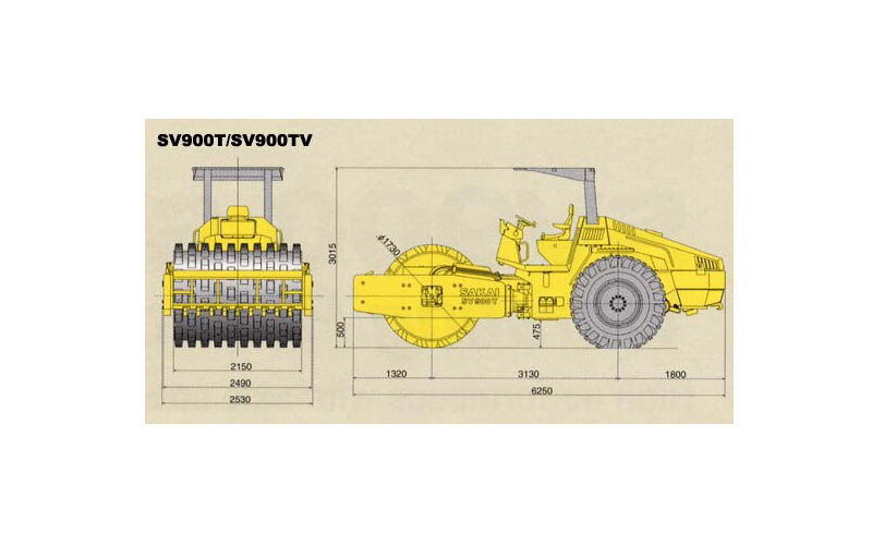 酒井SV900T单钢轮压路机整体视图948